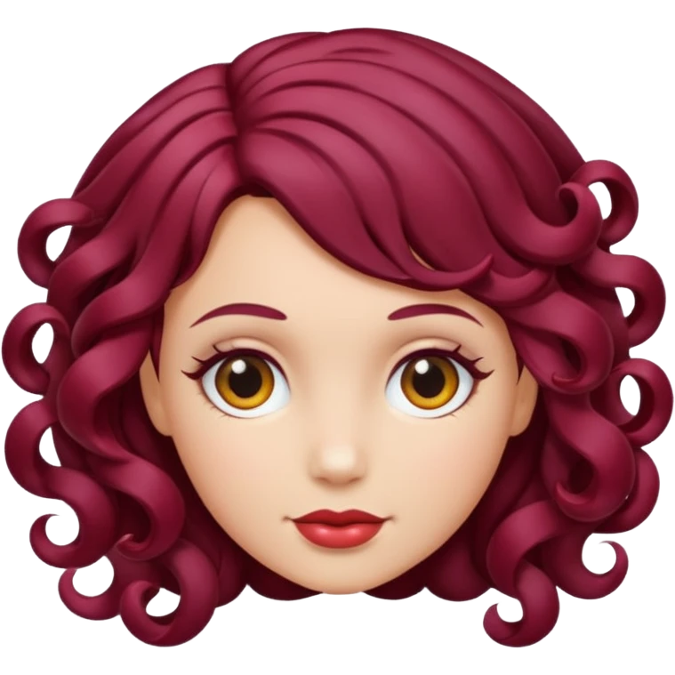 burgundy hair curl emoji