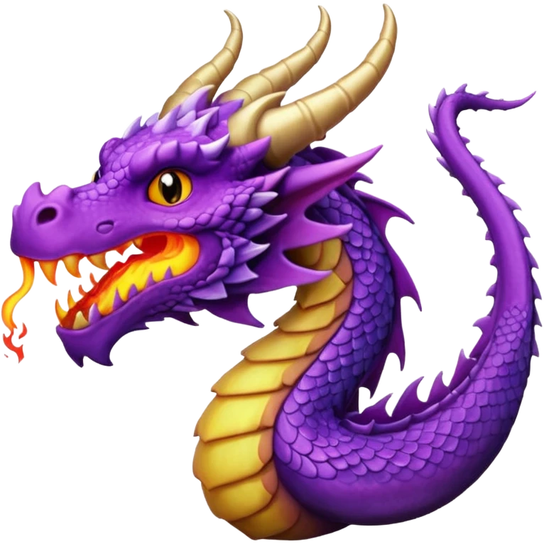 purple dragon breathing fire emoji