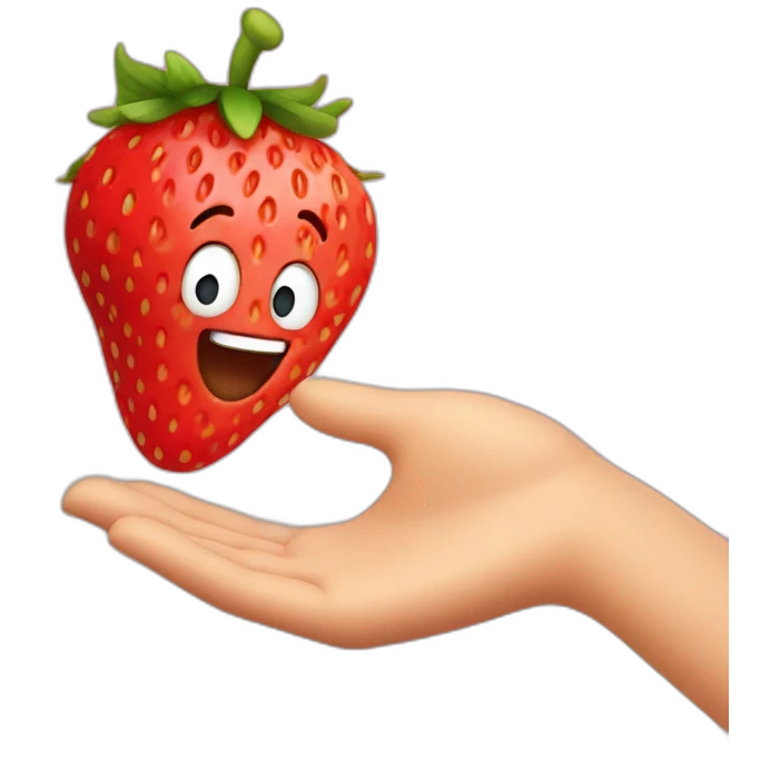 strawberry waving emoji