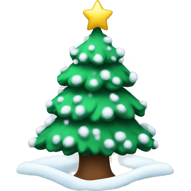 christmas tree with snow emoji