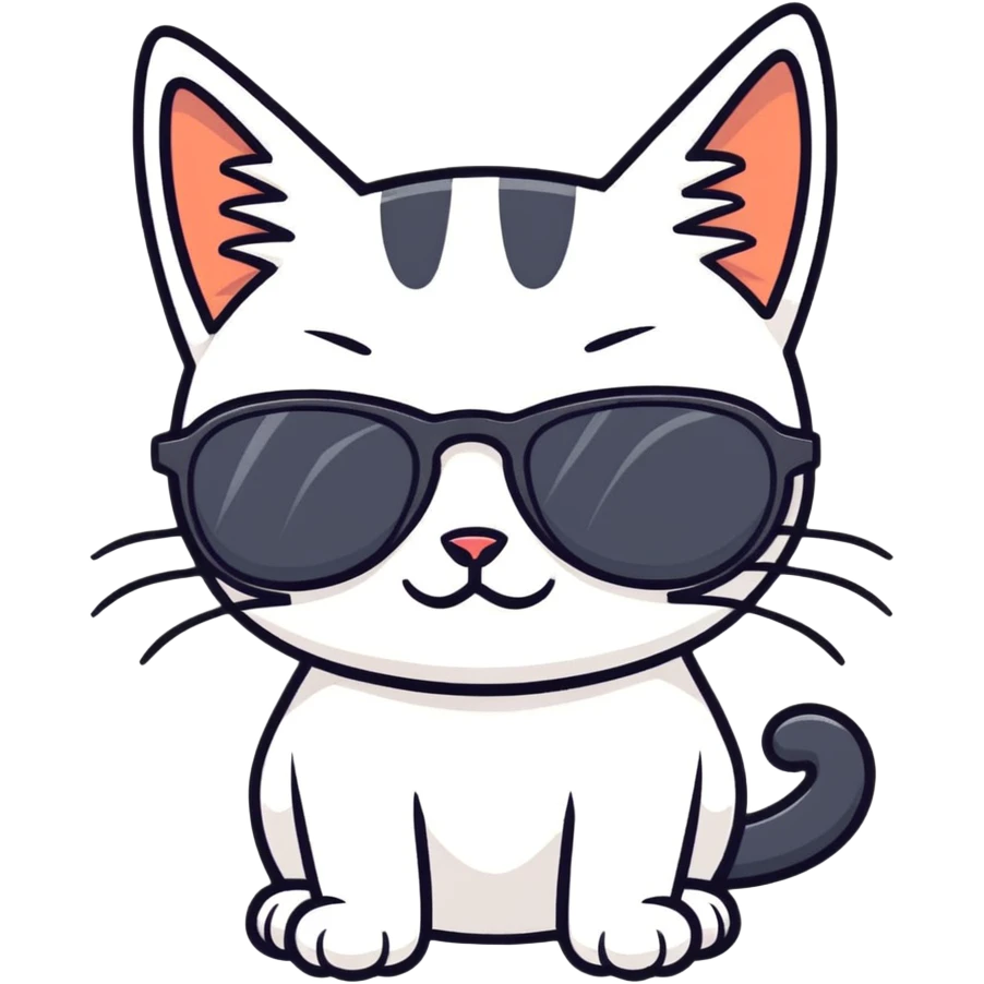 Cat with sunglasses emoji