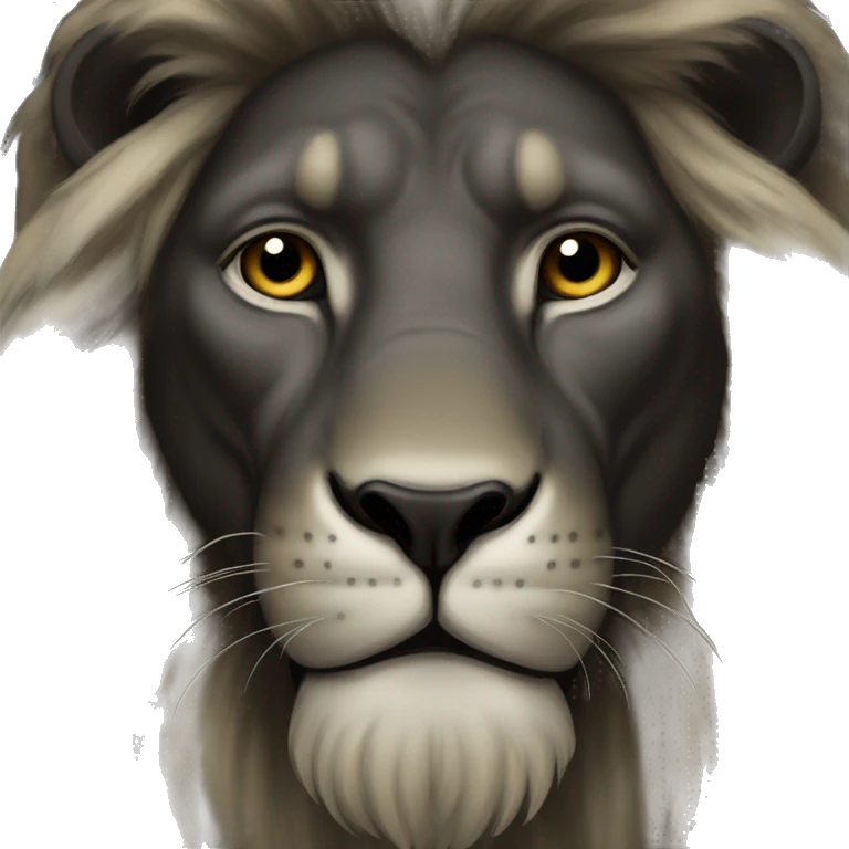 Black lion emoji
