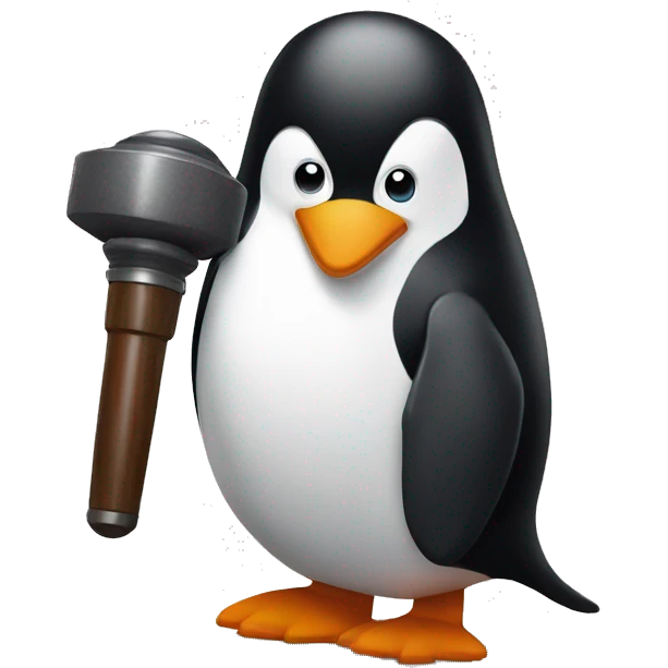 penguin with gavel emoji