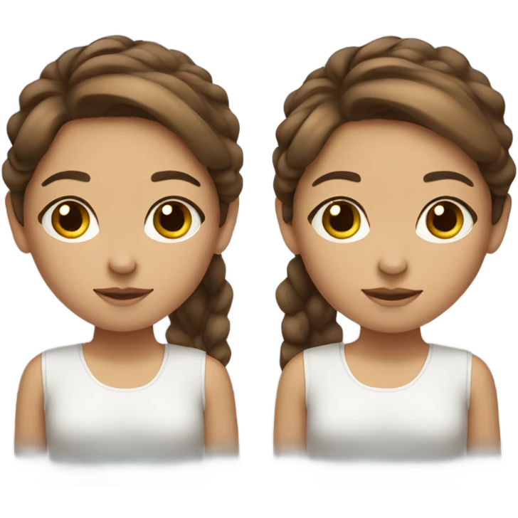 twin girls with brown hair  emoji