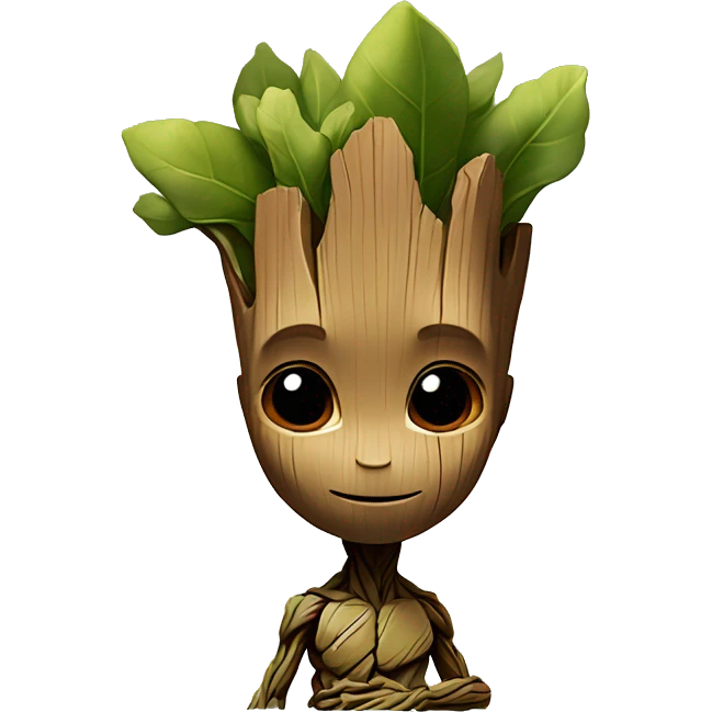 baby-groot above head with big, red hearth emoji