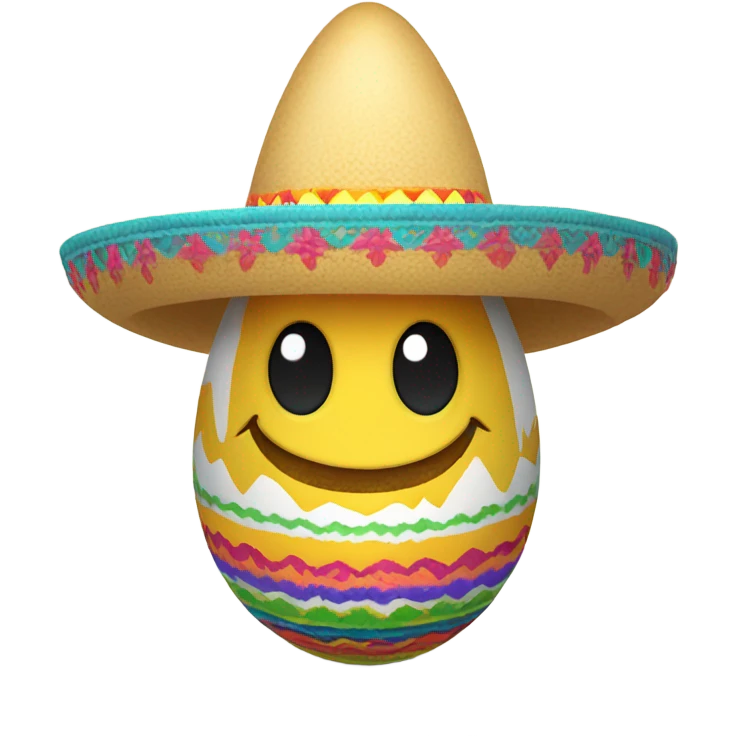 An egg wearing a sombrero emoji