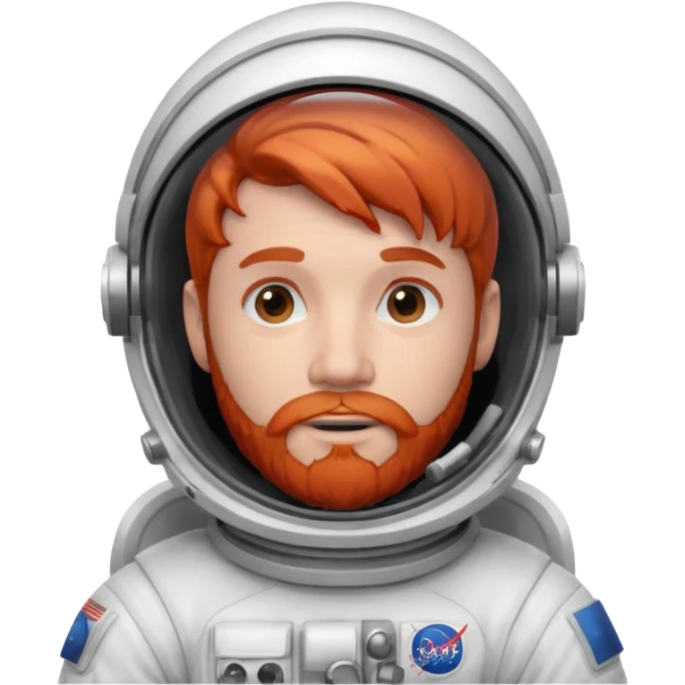 astronaut, white suit and helmet ,with red beard emoji