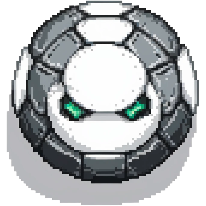 Black digital bomb, round bomb body with silver highlights and details, no timer, sleek ninja-inspired design, pixel art style emoji
