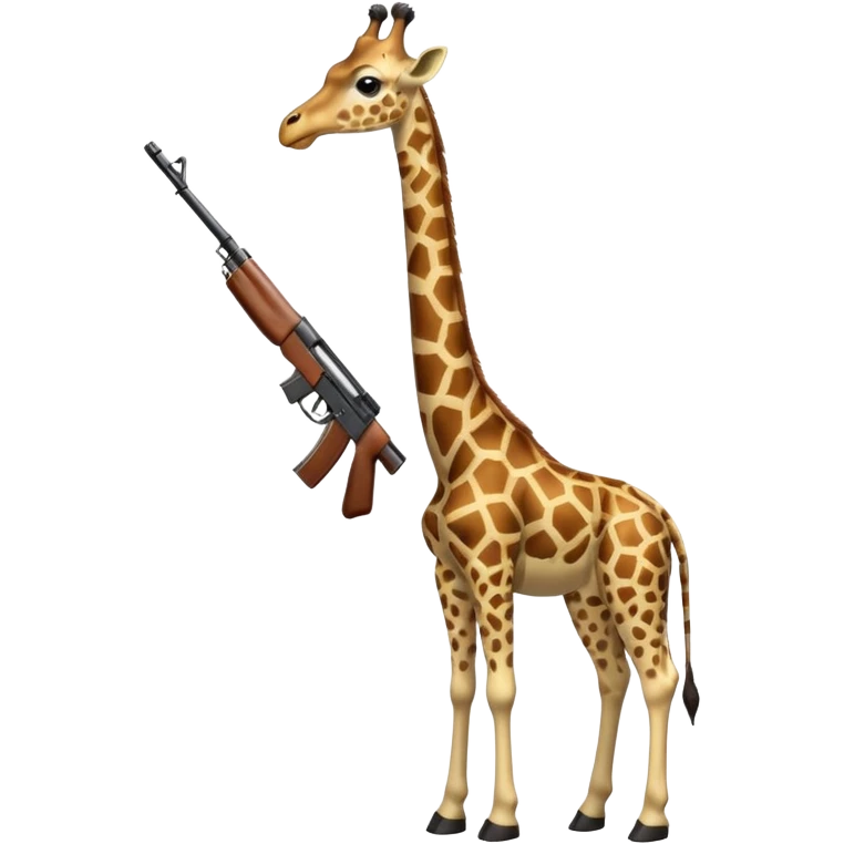 Giraffe that has a ak 47 emoji