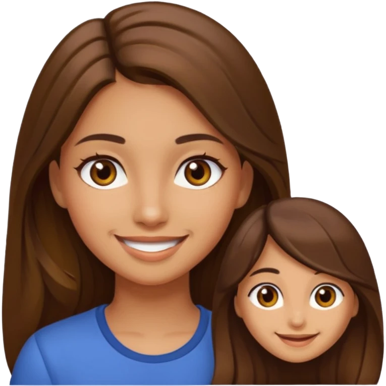 Girl with long brown hair and brown eyes with olive skin emoji