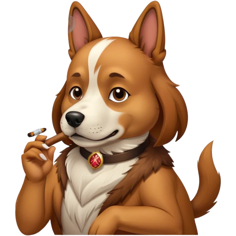 Dog smoking cigar  emoji