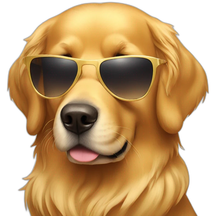 Golden retriever with sunglasses  emoji