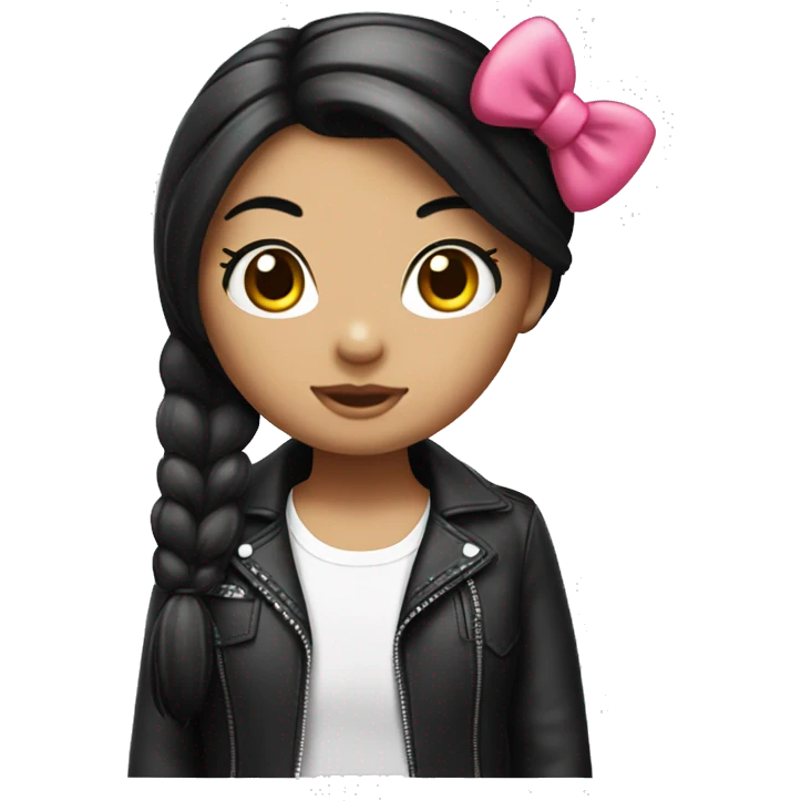 Hello kitty girl with a black straigth hair emoji
