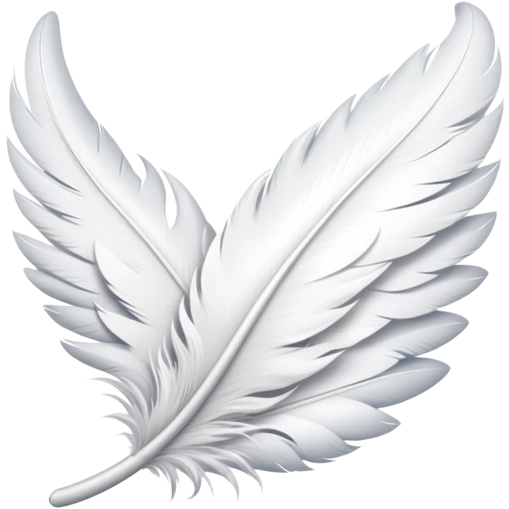 beautiful white feather wing emoji