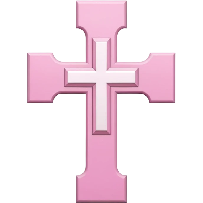 Pink and white simple holy cross emoji