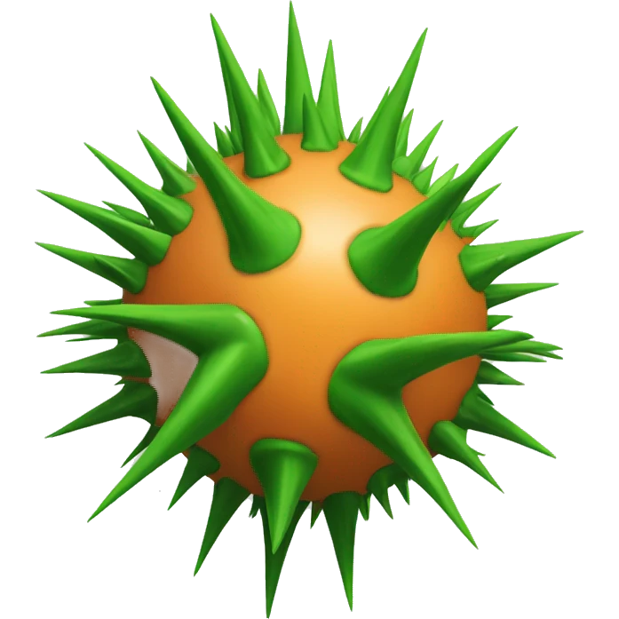 An orane ball with green spikes  emoji