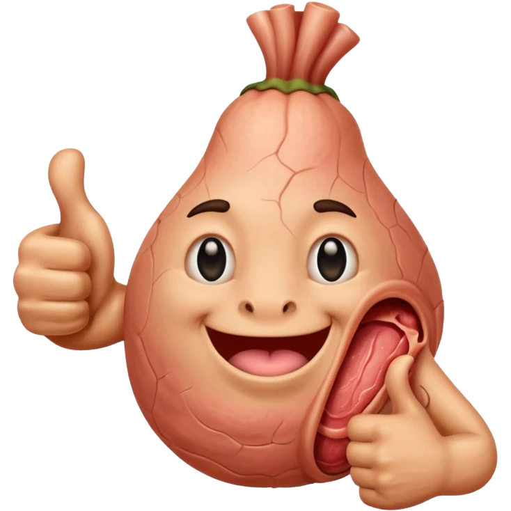 Thumbs up growing on a thumbs up like a tumor. emoji