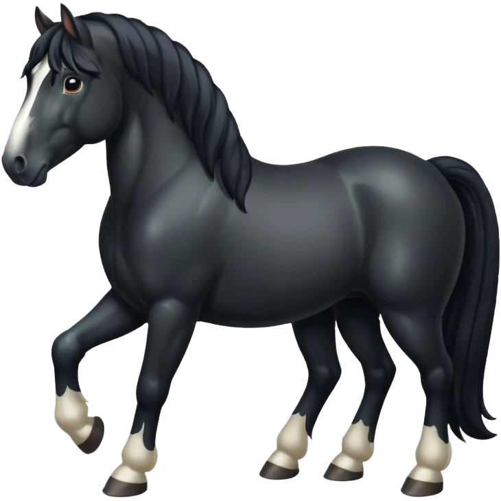 Black shire horse 4 legs  emoji