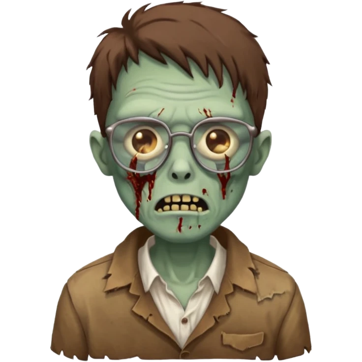 zombie with brown glasses emoji