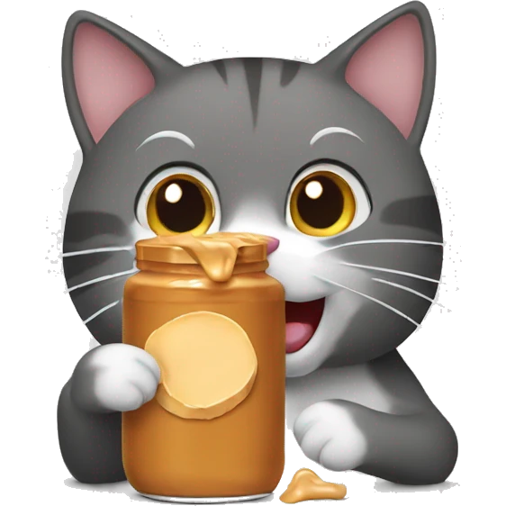 cat eating peanut butter emoji
