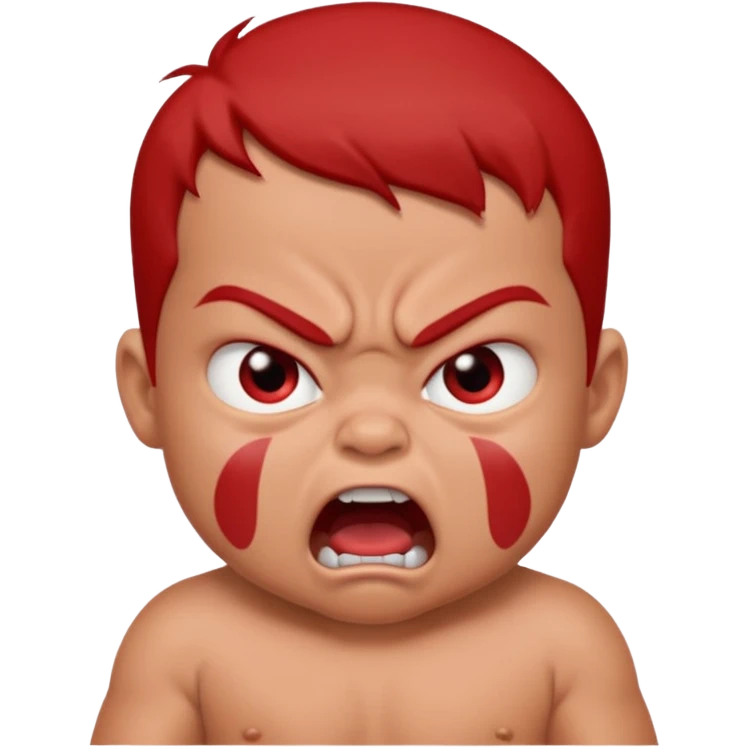 a baby all red red angry face  emoji
