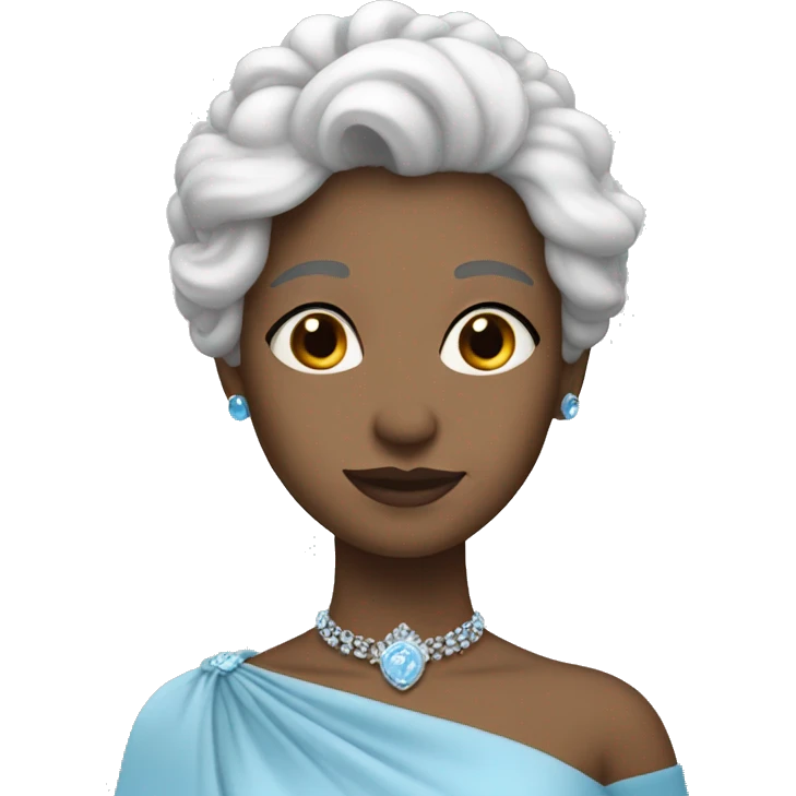 girl with white hair wearing sky blue coronation gown emoji