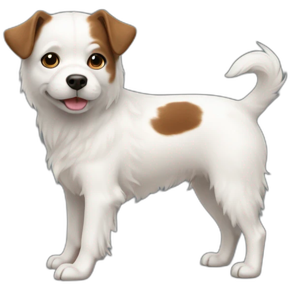 little white dog with little brown spots full body emoji