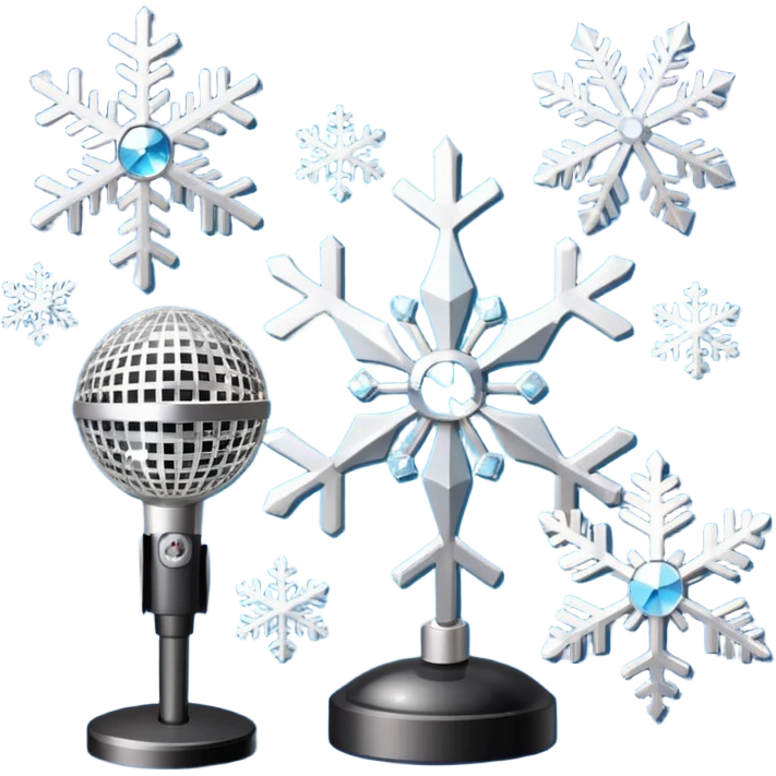 I want these emojis 💎🎤🪩❄️ in one frame with the number 17 emoji