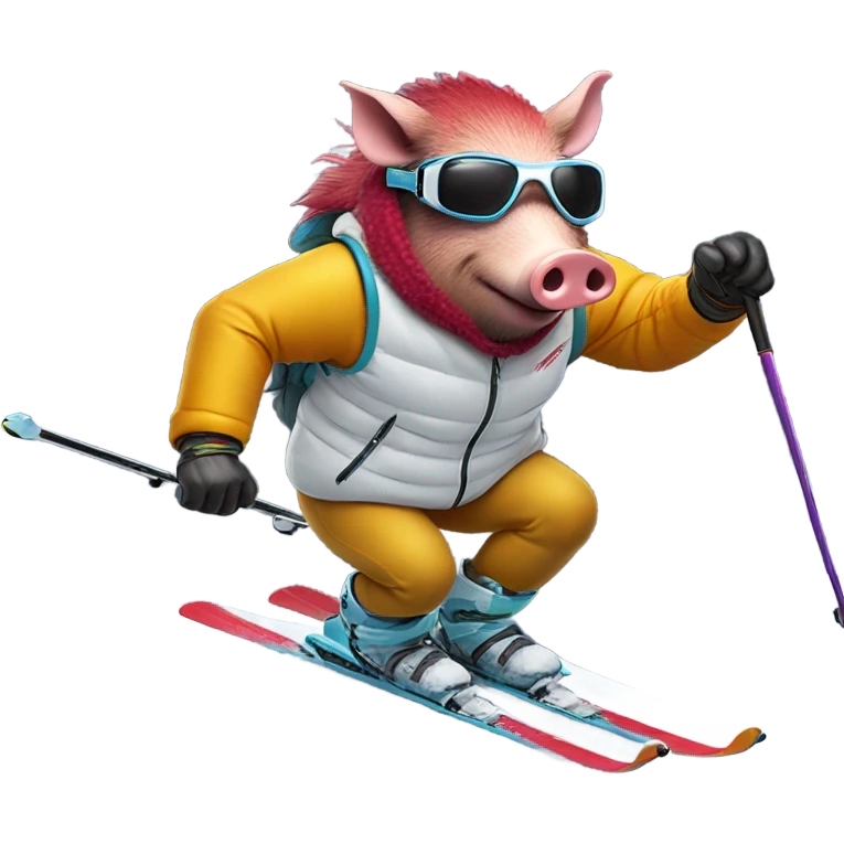 Razorback skiing emoji