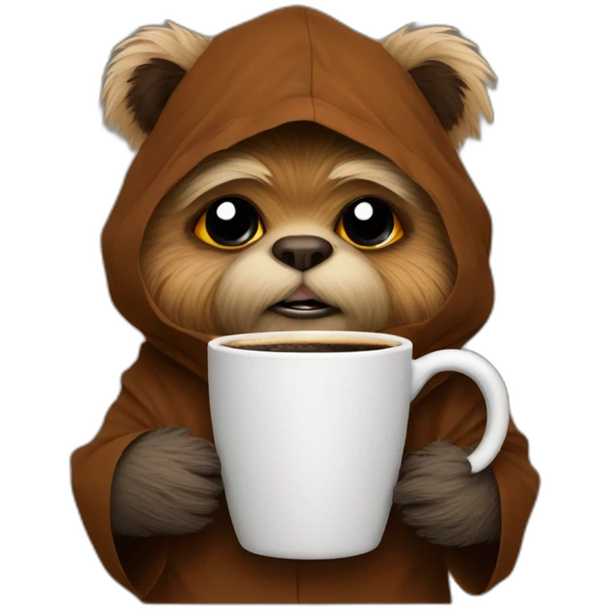 ewok with coffee emoji