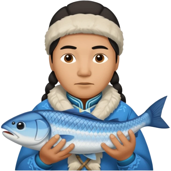 inuit with fish emoji