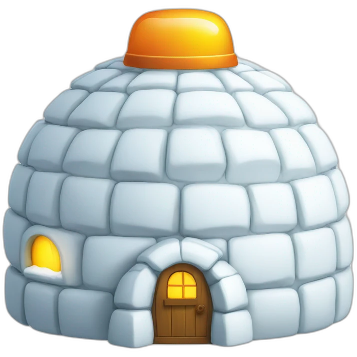 igloo having a party light in white background emoji