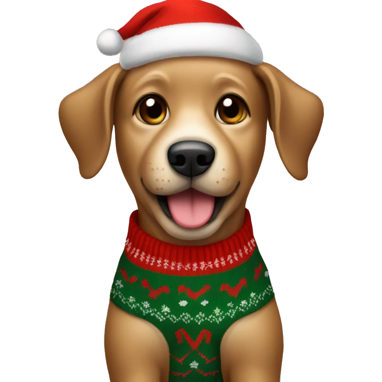 Dog in Christmas sweater  emoji
