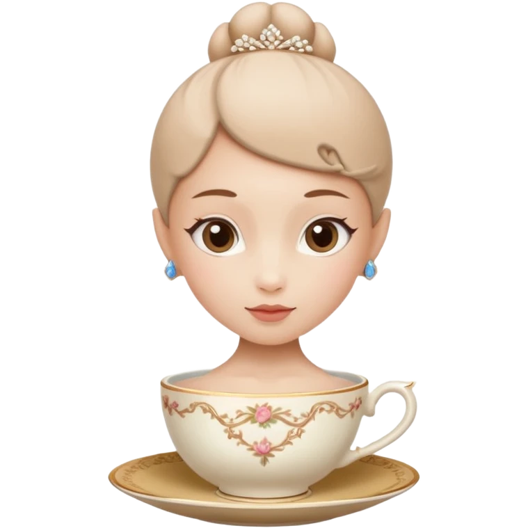 Ballerina con cabeza de taza emoji