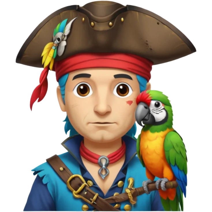 pirate and parrot emoji
