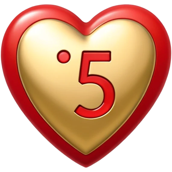 Heart around a #5 emoji