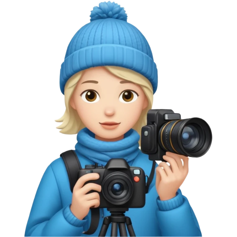 fotographer with winter clothes emoji