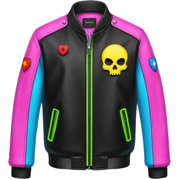 neon color Russian underground fashion jacket emoji