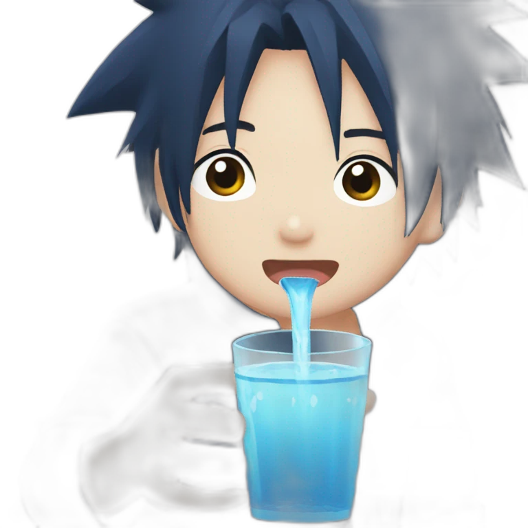 Sasuke drinking water emoji