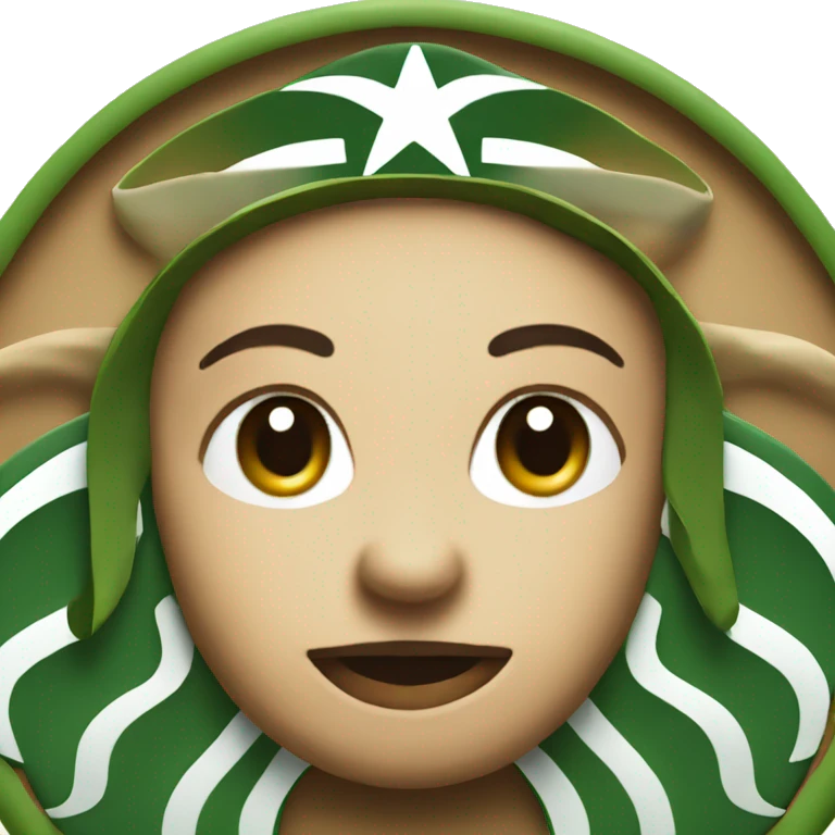 STARBUCKS LOGO WITH SMIRK emoji