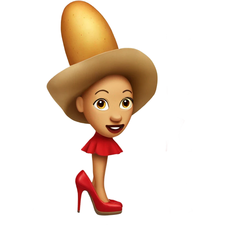 Female potato head with red high heels emoji