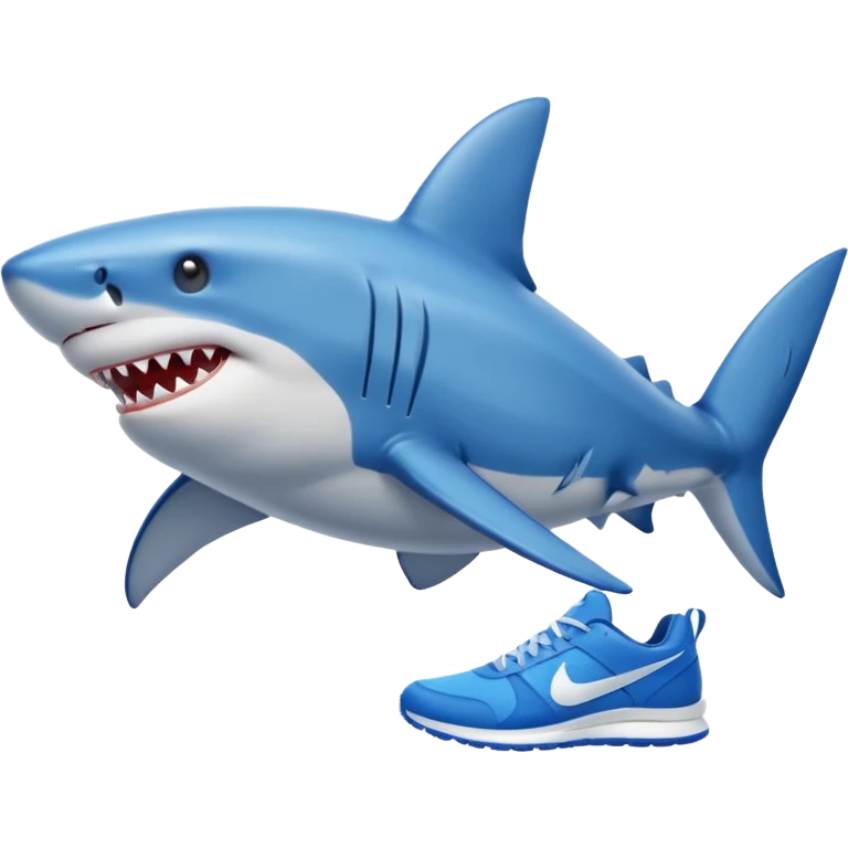 A shark wearing blue nike emoji