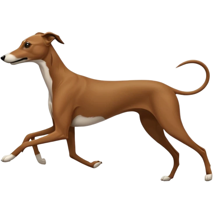 Silouhette of a brown Greyhound running emoji