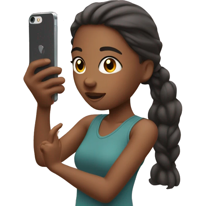 girl shoots video on phone emoji