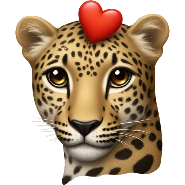 Leopard and heart emoji