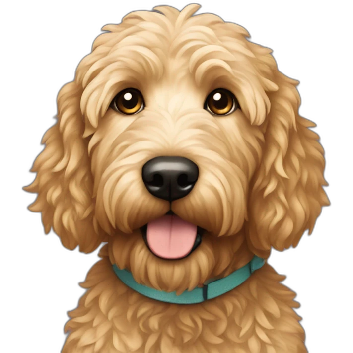 Perrito golden doodle emoji