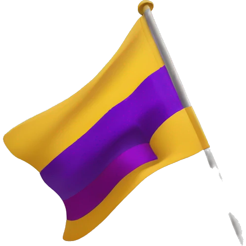 Bandera roja amarilla y violeta  emoji