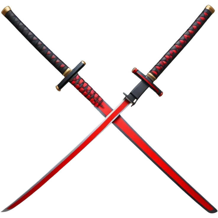 a katana with a completely black blade and a handle with red details emoji