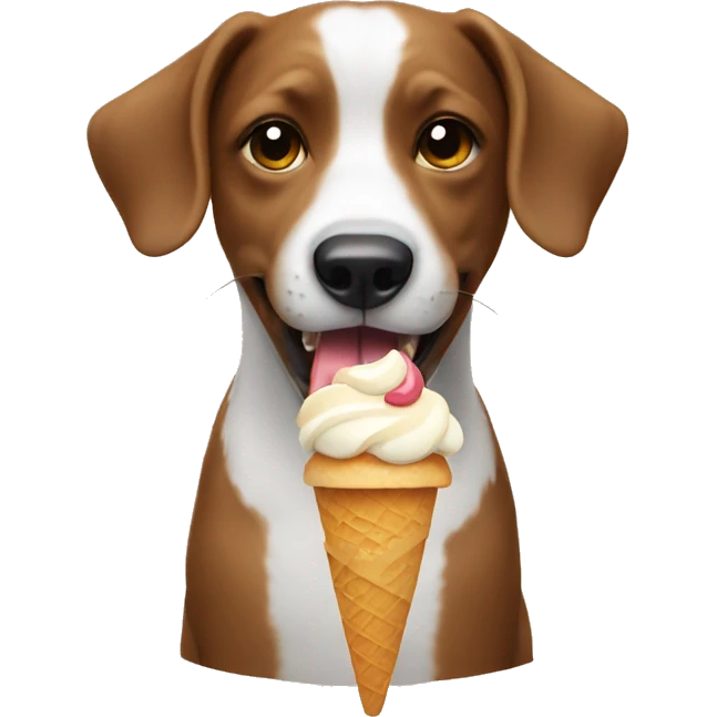 Dog eating icecream emoji