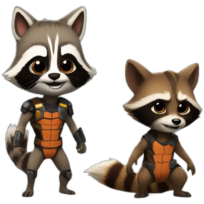 rocket racoon and groot emoji